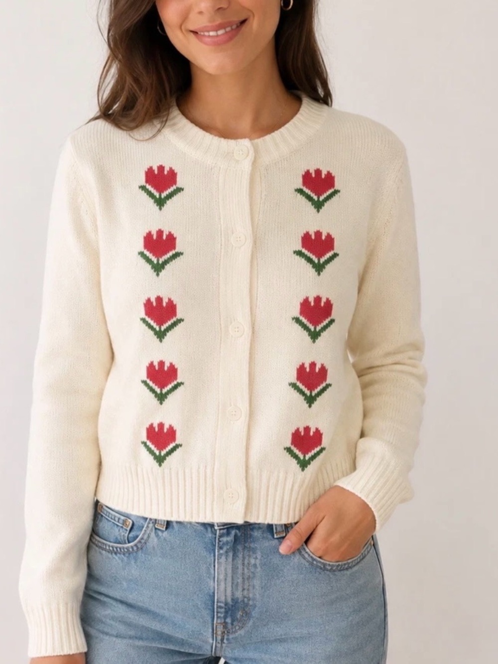 Willow & Wind Floral Knit Cardigan